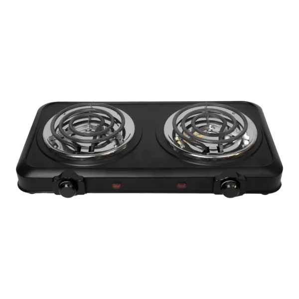 Rebune Double Burner Spiral Electric Stove, 2000 watts, 5 heat levels with safety system